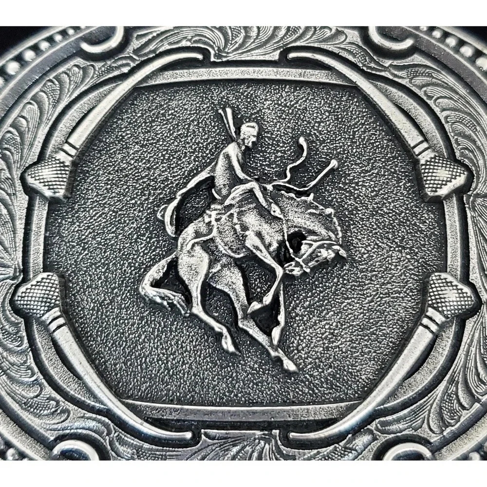 MONTANA SILVERSMITHS Bucking Horse Rodeo Horseshoe Nail Western Belt Buckle NEW!